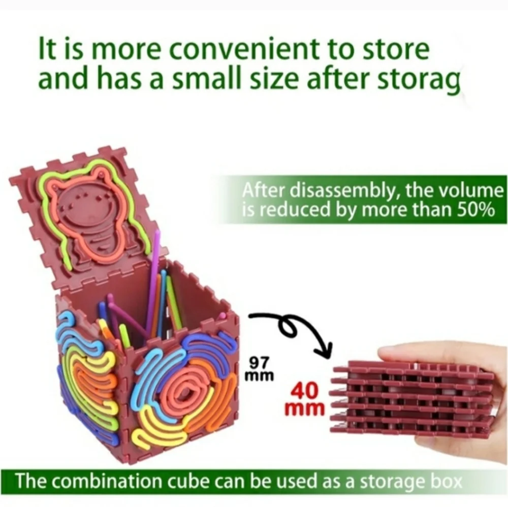 GUNTAIL Sensory Activity Cube Toy Set of 6, Multicolor, 36m+